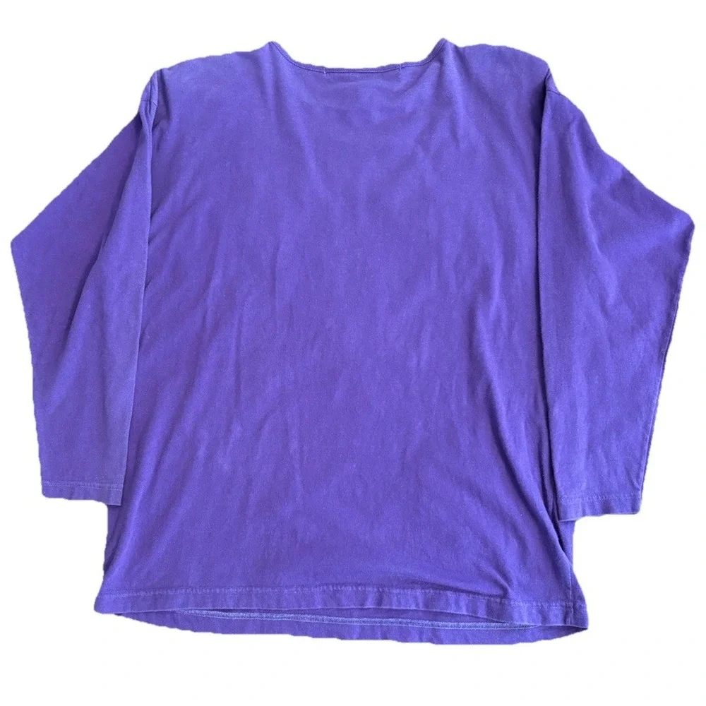 VINT Victoria Jones Vintage Halloween Shirt Medium Purple Long Sleeve Beaded Cat